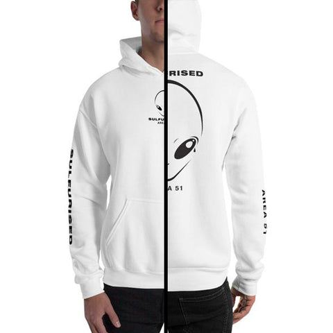 sweatshirt blanc alien zone 51 ovni